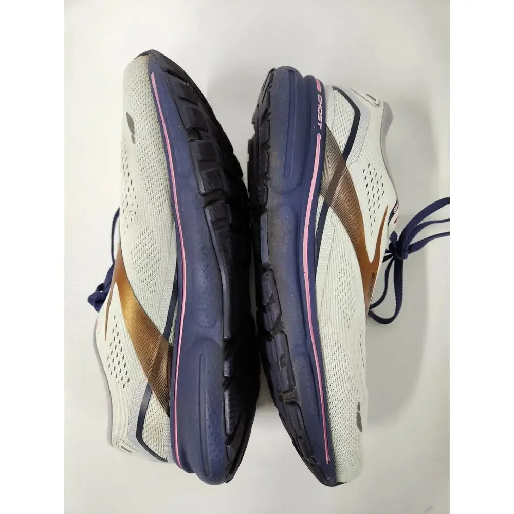 Brooks Women's Ghost 15 Neutral Running Shoes, Sz 8.5, Spa Blue/Neon Pink/Copper